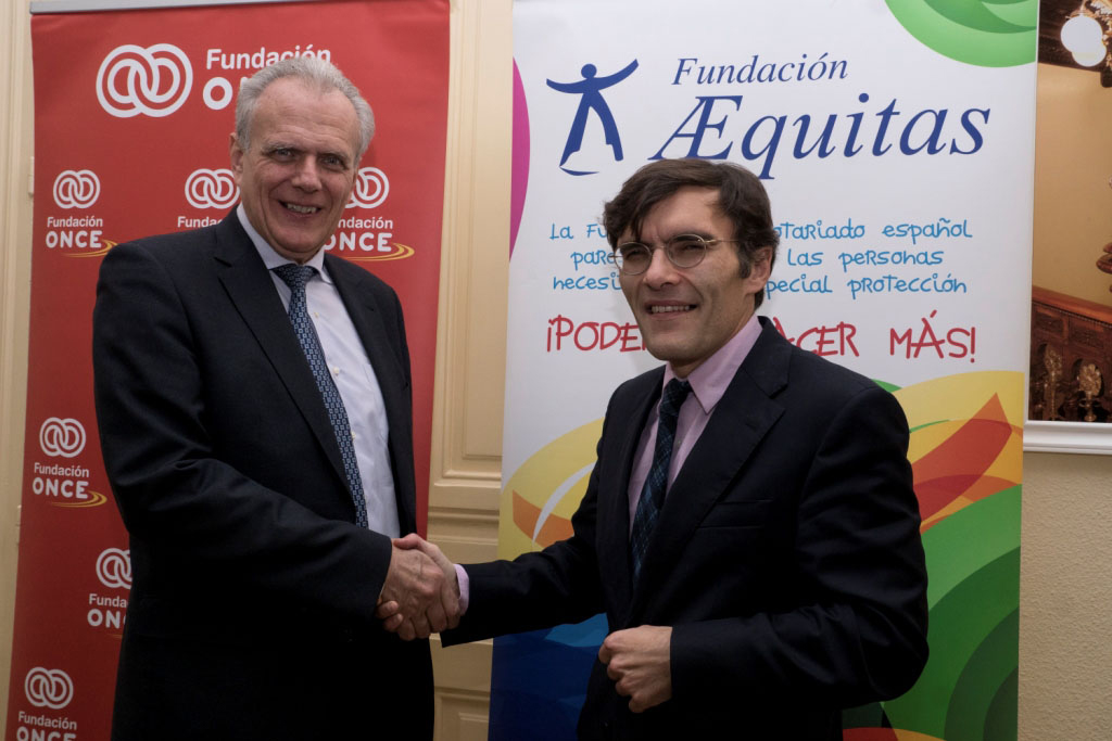 José Manuel García Collantes, presidente del Consejo Gral. del Notariado y de la Fundación Aequitas; y Alberto Durán, vicepresidente ejecutivo de Fundación Once.