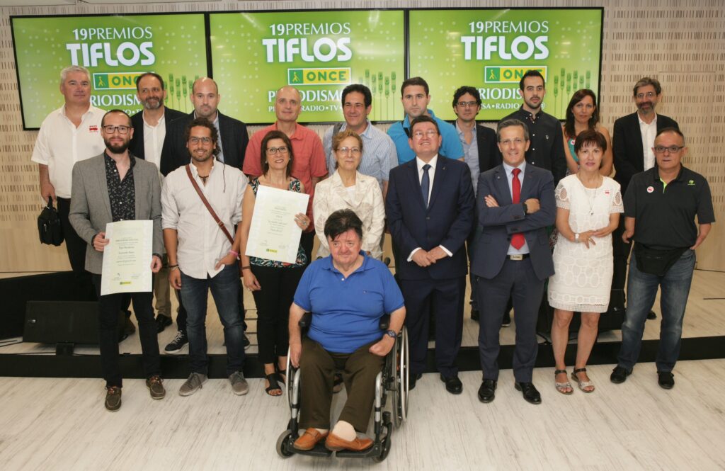 Galardonados en los Premios Tiflos de Periodismo 2017 de la ONCE.