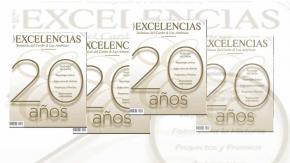 Portadas de la edición especial 20 aniversario de la revista Excelencias.