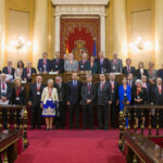 Los galardonados por Unión Profesional, en una foto de grupo en el Senado.