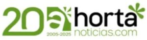 Logo de 20 años de Horta Noticias con el año 2025