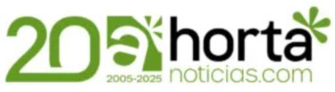 Logo de 20 años de Horta Noticias con el año 2025