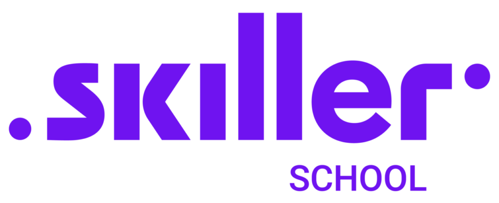 Logotipo morado de Skiller School con texto destacado
